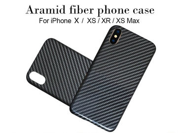 Cassa lucida del telefono della fibra di Aramid di rivestimento del nero della prova di caduta per il iPhone X