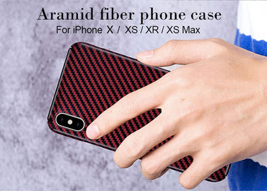 cassa lucida rossa del telefono della fibra di Aramid di rivestimento di iPhone X