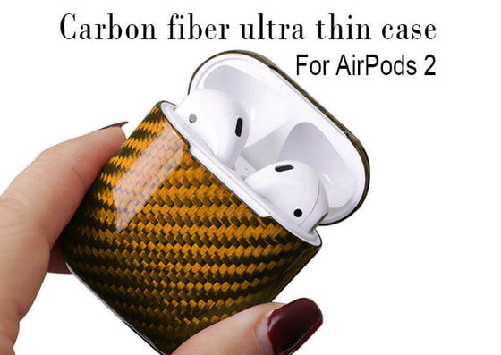 Caso lucido impermeabile di Airpods 2 della fibra del carbonio di rivestimento