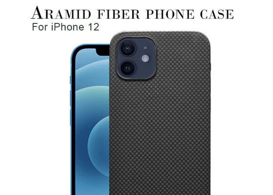 Cassa nera della fibra del carbonio di Aramid dell'iPhone 12 di colore di protezione militare del grado