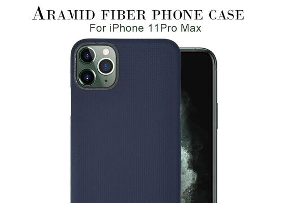 Pro cassa della fibra di Max Aramid Fiber Case Carbon dell'iPhone 11 blu di colore
