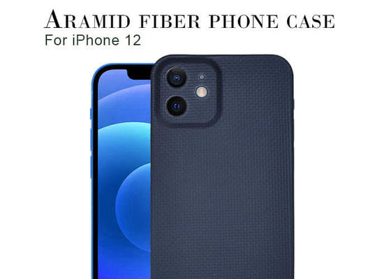 La tela struttura la cassa blu della fibra del carbonio di Aramid per l'iPhone 12