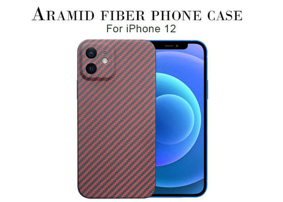 Cassa del telefono della fibra di Aramid del carbonio del  di colore rosso per l'iPhone 12