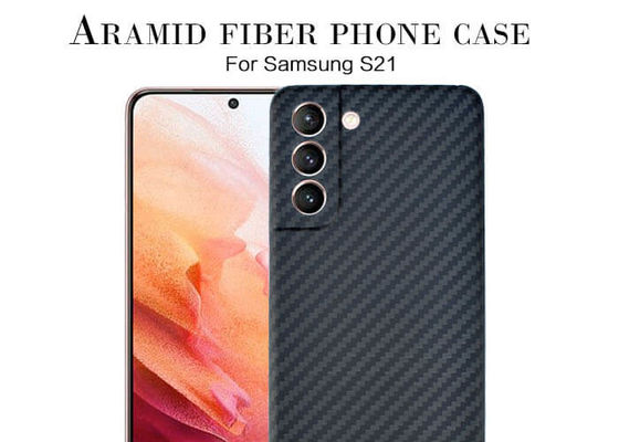 Cassa nera leggera del telefono della fibra di Samsung S21 Aramid