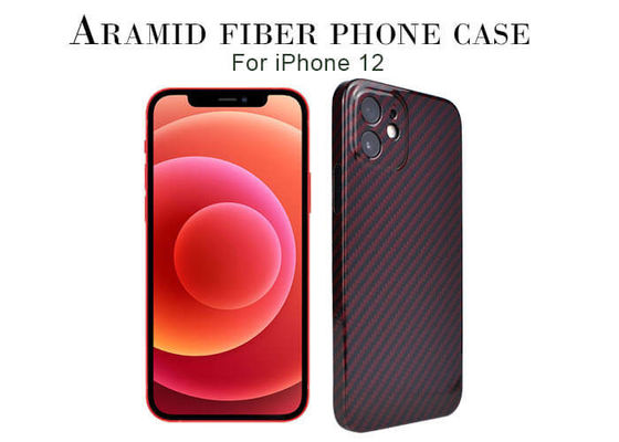 Rosso di superficie lucido leggero della cassa del telefono della fibra di Aramid per l'iPhone 12