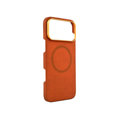 Cover per cellulare in fibra di carbonio aramidica premium con telaio in metallo per iPhone 17 Pro Max
