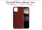 Cassa lucida nera e rossa della copertura dell'iPhone 11 di Aramid della saia