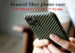Cassa opaca del telefono della fibra del carbonio di caso di Aramid dell'iPhone 11 della saia gialla e nera