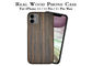 L'anti iPhone 11 delle impronte digitali ha inciso Ebony Wood Phone Case